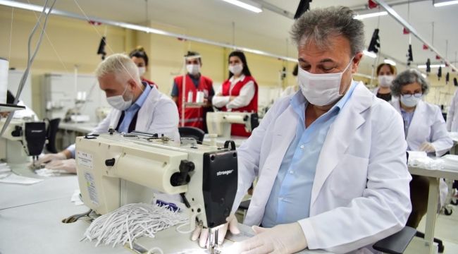 Bornova'da günde 30 bin maske üretilebilecek