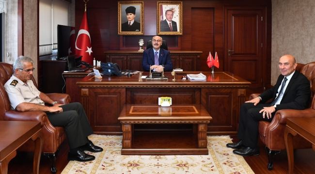Başkan Soyer Vali Yavuz Selim Köşger’e hayırlı olsun ziyaretinde bulundu