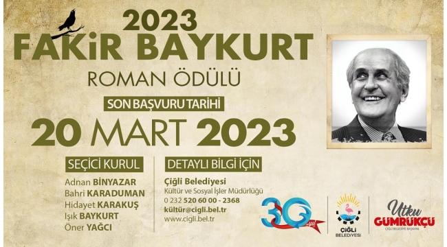 2023 Fakir Baykurt Roman Ödülü için geri sayım başladı