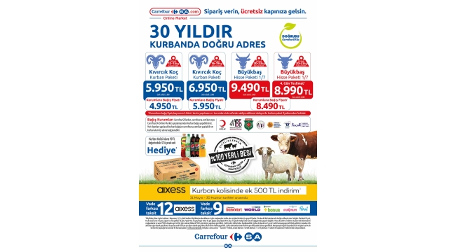 30 yıldır kurbanda doğru adres CarrefourSA