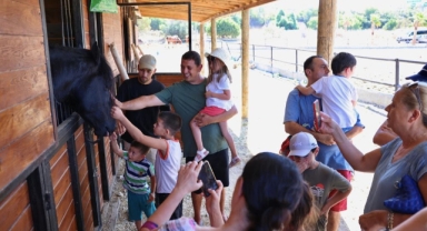 Özel gereksinimli çocuklar at çiftliğinde buluştu