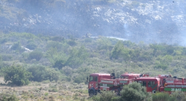 Urla Balıklova’da orman yangını alarmı