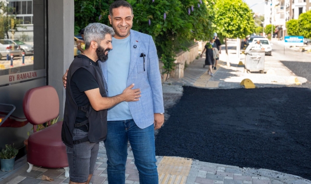 Başkan Erman Uzun, asfalt serim çalışmalarını yerinde takip etti