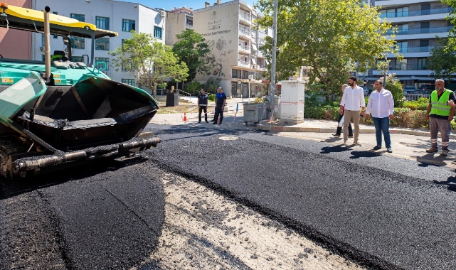 Narlıdere'de asfalt mesaisi hız kesmiyor